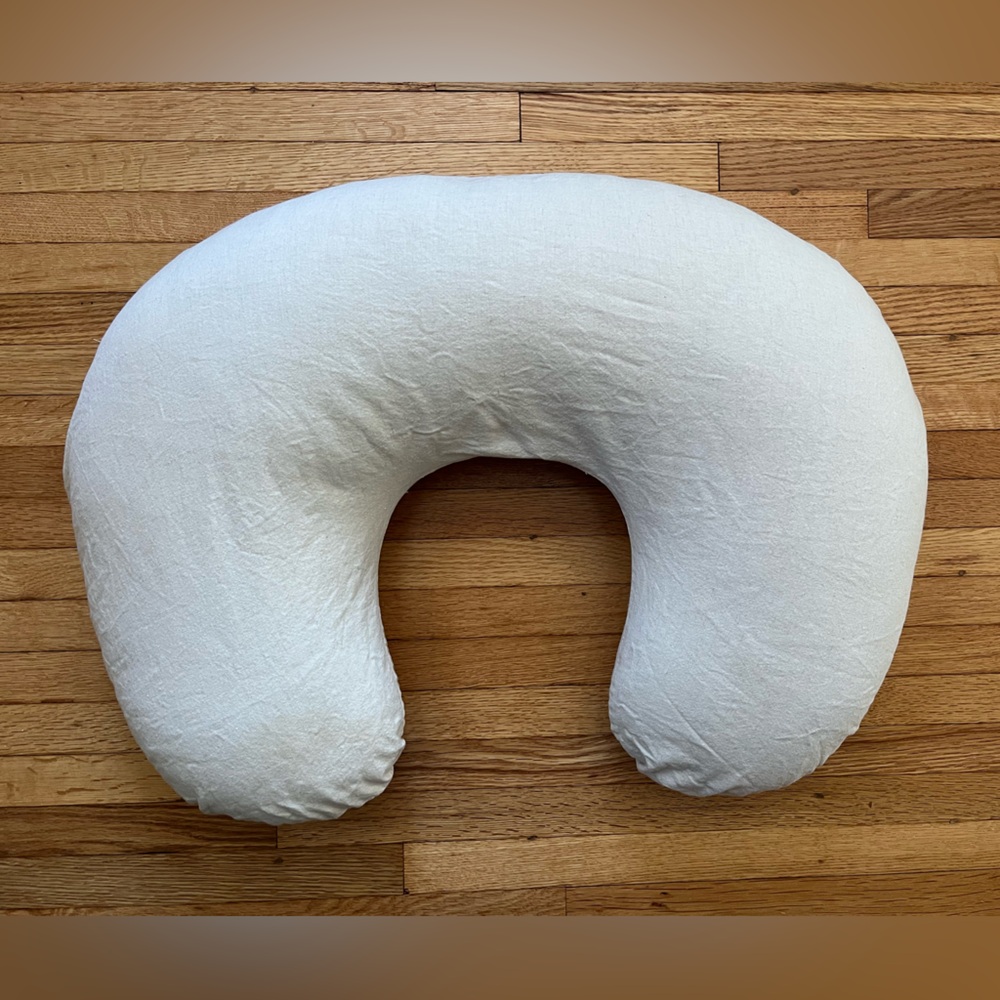 Boppy pillow with 100% linen custom cover